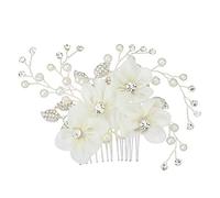 HOOTNEE Silver Alloy Bridal Hair Comb Polished by Hand Elegant Hair Accessory for Weddings and Special Occasions Graceful and Charming Design for Women