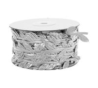HOOTNEE Silver Fabric Vine Leaf Ribbon 1 Roll for Crafts and Home Decor, Easy Installation and Versatile Use, Artistic Touch Party Trims and Crafting Materials