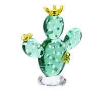 HOOTNEE Smooth Shiny Glass Cactus Ornament Polished Desktop Decoration Elegant Succulent Craft for Home Office Stylish Indoor Adornment