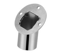 HOOTNEE Stainless Steel Angled Towel Flange Rod Holder Triangular Shower Curtain Rod Support Bracket for Closet Pole End Space-Saving Adjustable Fixed Seat for Bathroom Use