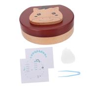 HOOTNEE Tooth Holder Wooden Keepsake Box with Tweezers and Bottle for First Teeth and Fetal Hair Storage Memory Organizer for Boys and