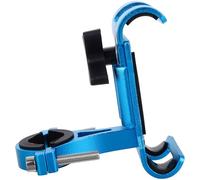 HOOTNEE Universal Aluminum Bike Phone Holder Mount for Motorcycle and Bicycle Handlebar, Blue Mobile Phone Cradle Compatible with Scooter and Dirtbike Riding