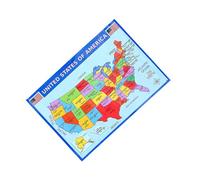 HOOTNEE USA Map Wall Poster Large Wear-Resistant Laminated Geography Print for Students and Classroom Learning Decoration