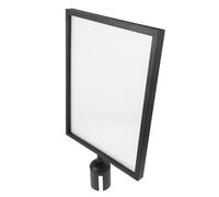 HOOTNEE Vertical Stanchion Sign Holder Retractable Belt Portrait Frame Stainless Steel Body Black Easy to Use Quickly Installed and Disassembled Airport Queuing Sign