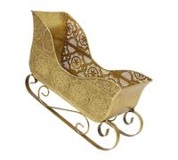HOOTNEE Vintage Metal Santa Sleigh Decoration with Candy Holder Rustic Christmas Table Centerpiece for Holiday Presents and Festive Home Decor Compact Indoor Xmas Ornament