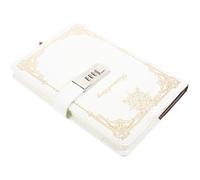 HOOTNEE Vintage Style Code Lock Notebook with Pu Cover, Blank Pages for Writing and Note Taking, White Diary Suitable for Travel and Daily Use
