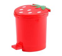 HOOTNEE Waste Paper Container Press Type Garbage Can for Home Office Desktop Storage Store Food Waste Isolate the Taste with Cover Design Red PP