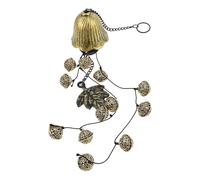 HOOTNEE Witch Bells for Door Knob Hanging Wind Chime, Retro Metal Witch Bell Pendant Chimes, Outdoor Halloween Door Decorations for Garden and Porch