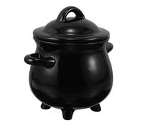 HOOTNEE Witch Cauldron Mug Black Ceramic Coffee Cup 700ml for Halloween