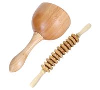 HOOTNEE Wood Guasha Scraper Massage Stick Wooden 1 Set Simple Design Lightweight for Legs Shoulders and Full Body Massage