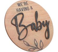 HOOTNEE Wooden Arrival Sign Newborn Birth Announcement Plaque Nursery Wall Décor Round Keepsake for Boys