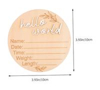 HOOTNEE Wooden Baby Birth Announcement Sign and Newborn Milestone Cards for Nursery, 2pcs Round Announcement Board, Baby Monthly Photo Prop for Newborns