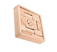 HOOTNEE Wooden Blocks Cognitive Natural Solid Wood Educational Shape Building Blocks for Montessori Early Learning Puzzle Creativity and Motor Skills