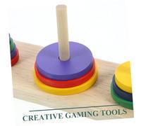 HOOTNEE Wooden Hanoi Tower Brain Teaser Puzzle Intellectual for Adults and Over Smooth Surface Safe Design Creative Mind Game for Home Party and Educational Play