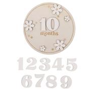 HOOTNEE Wooden Monthly Marker White Daisy Newborn Announcement Sign for Photography Plaques for Shower and Home Keepsake