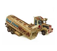 HOOTNEE Wooden Oil Tank Truck Model Money Box with Coin Storage Feature and Plastic Material, Chic Design Suitable for Home Office Desktop Decor and Pub Tourist Souvenir