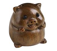 HOOTNEE Wooden Pig Keyring Pendant Cute Pig Ornament for Home Decor Bookshelf and Keychain Sandalwood Design for Animal