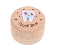 HOOTNEE Wooden Tooth Keepsake Box Capacity Organizer with Independent Compartments for Teeth Fetal Hair Rings Modern Minimalist Storage for Newborn Gifts and Childhood Memories
