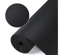 HooTown Shelf Liner Kitchen Drawer Mats, Non-Adhesive EVA Fridge Liners with Waterproof, Durable Fridge Table Placemats for Cabinet, Drawer Liner (Black, 60 cm x 200 cm)