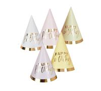 Hootyballoo 10 Pack Pastel 'Happy Birthday' Party Hats Birthday Partyware HBPP206
