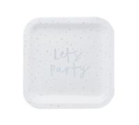 Hootyballoo 8 Pack Iridescent 'Lets Party' Paper Plates Tableware Partyware HBMM143
