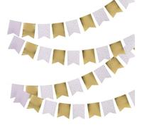 Hootyballoo Gold Foiled Flag Bunting 10M Banner Partyware Decoration HBMM351