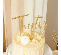 Hootyballoo Gold 'Thirty' Acrylic Cake Topper