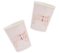 Hootyballoo Hen Party Paper Cups Rose Gold Bridal Shower Party Cups She Said Yaaas Pack 10
