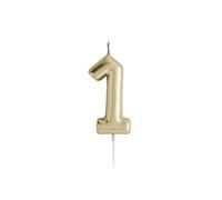 Hootyballoo Metallic Gold Number 1 Birthday Cake Candle