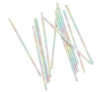 Hootyballoo Paper Party Straws Pastel Rainbow Birthday Disposable Eco-Friendly 20 Pack