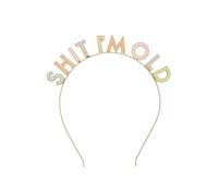 Hootyballoo “Shit I’m Old” Birthday Headband - Funny Gold Party Headband - Novelty Birthday Accessory for Adults