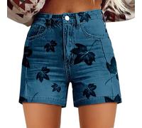 HOOUDO 2025 Denim Shorts Skinny Stretch Jean Casual Slim Fit Mother Summer Hot Pants with Pockets Denim Shorts for Women Ripped