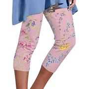 HOOUDO 3/4 Length Leggings with Pockets Cheap Dresses for Girls Summer Prime Membership Account Payment Items 1p Capri Pants for Women UK Petite Cropped Gym Jeggings for Women Pink
