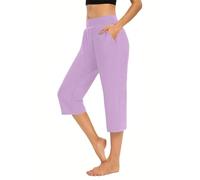 HOOUDO 3 Quarter Length Leggings Large Summer Lightweight Yoga Pants Stretchy High Waist Cropped Trousers Ladies Wide Leg Joggers Lounge Shorts My Orders