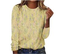 HOOUDO Black of Friday Deals Ladies Summer Tops Comfy Classic-Fit T-Shirt 3/4 Sleeve Crewneck Blouses Polka Dots Button Up Essential Plus Size for Business Athletic Top Tee