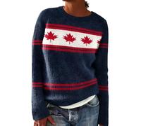 HOOUDO Brown Jumper Women Fairisle Icelandic Sweaters Ladies Soft Comfortable Nordic Jumper Cosy Warm Sweater Casual Pullover Tops Knitwear Yoga Tops for Women Uk