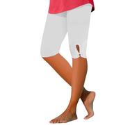 HOOUDO Capri Leggings for Women Buy Again My Orders 2023 Cropped Leggings with Lace Trim Ladies Clothes Sale Clearance Workout Leggings with Pockets Sale Items Under 10 Pounds White