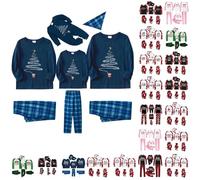 HOOUDO Christmas Pajamas Pant Christmas Family Pajamas Matching Sets Xmas Family Pajamas Matching Sets Long Sleeve Pjs Set Loungewear Sleepwear Family Pajamas Matching Set
