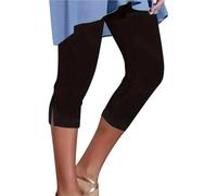 HOOUDO Cropped Leggings Ladies High Waisted Capri Pants Summer 3/4 Length Stretch Pull on Trousers Plus Size Gym Yoga Shorts Cropped Leggings for Women UK Multipack