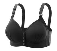 HOOUDO Daily Deals of The Day Prime Today Only Front Fastening Bras for Women UK Padded Wirefree Bras Big Bust Seamless Posture Bra Front Closure Full Support Bralettes Everyday Bras for Ladies Black
