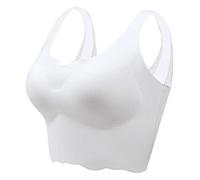 HOOUDO Daily Deals of The Day Prime Today Only Women’s Comfort Bras Push Up Sleep Bra Non Wired Lace Everyday Bra Crop Tops Plus Size Wide Strap Bralettes Tshirt for Large Bust White