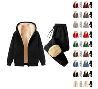 HOOUDO Deal Of The Day Clearance Fleece Lined Tracksuit Womens Full Set UK 2 Piece Warm Sherpa Lounge Wear Sets Ladies Winter Warm Trouser Suits Co Ord Set Outfit Activewear Wholesale Items