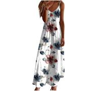 HOOUDO Deal of The Day Womens Summer Maxi Dresses Strappy Boho Floral V Neck Casual Tank Dress Beach Cover Ups Bohemian Long Sundress Senior Deals of The Day