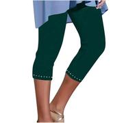 HOOUDO Delivery Cropped Leggings Ladies High Waisted Capri Pants Summer 3/4 Length Stretch Pull on Trousers Plus Size Gym Yoga Shorts Cropped Leggings for Women