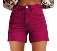 HOOUDO Denim Shorts Skinny Stretch Jean Casual Slim Fit Mother Summer Hot Pants with Pockets Black Denim Shorts Women Low Rise