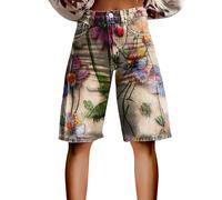 HOOUDO Denim Shorts with Pockets Knee Length Bermuda Jean High Waisted Casual Summer Capri Hot Pants Ladies Pull On Denim Shorts for Women Black