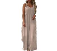 HOOUDO Flame Retardant Overalls Loose Baggy Overalls Ladies Casual Jumpsuits UK Oversized Wide Leg Playsuit with Pockets Plus Size Summer Trousers Pants Romper My Orders UK Khaki