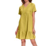 HOOUDO Half Slips for Under Dresses Summer Dresses for Women Sleeveless V Neck Beach Dress Adjustable Strap Knee Length Sundresses Loose Ruffled Hem Tank Sundress,My Orders