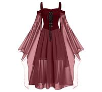 HOOUDO Halloween Costumes Adult Women Ladies Gothic Renaissance Dress Plus Size Steampunk Medieval Costumes Evening Party Carnival Dresses Clothes Medieval Dress Women
