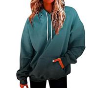 HOOUDO Hoodies for Women 2024 Autumn and Winter Clothes Oversized Vintage Loose Fit Pullover Top with Pockets Girl Graphic Sweaters Jumpers Hoodie Archived Orders In My Account Blue